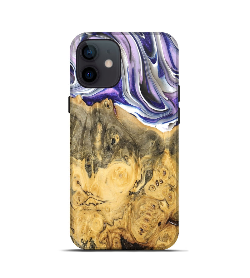 iPhone 12 mini Wood+Resin Live Edge Phone Case - Beckett (Purple, 680935)