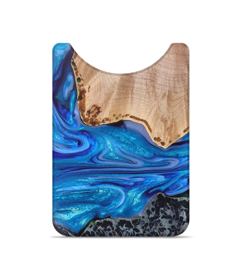 Live Edge Wood+Resin Wallet - Edna (Blue, 680975)