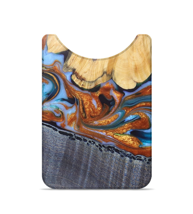 Live Edge Wood+Resin Wallet - Kennedy (Teal & Gold, 680981)