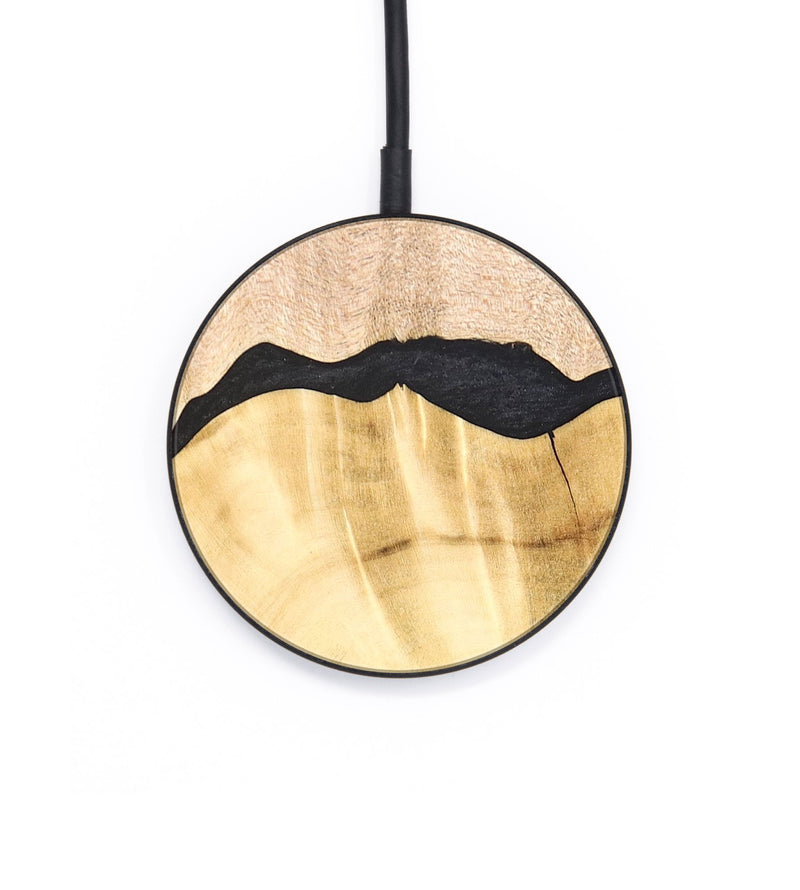 Circle Wood+Resin Wireless Charger - Shari (Pure Black, 681279)