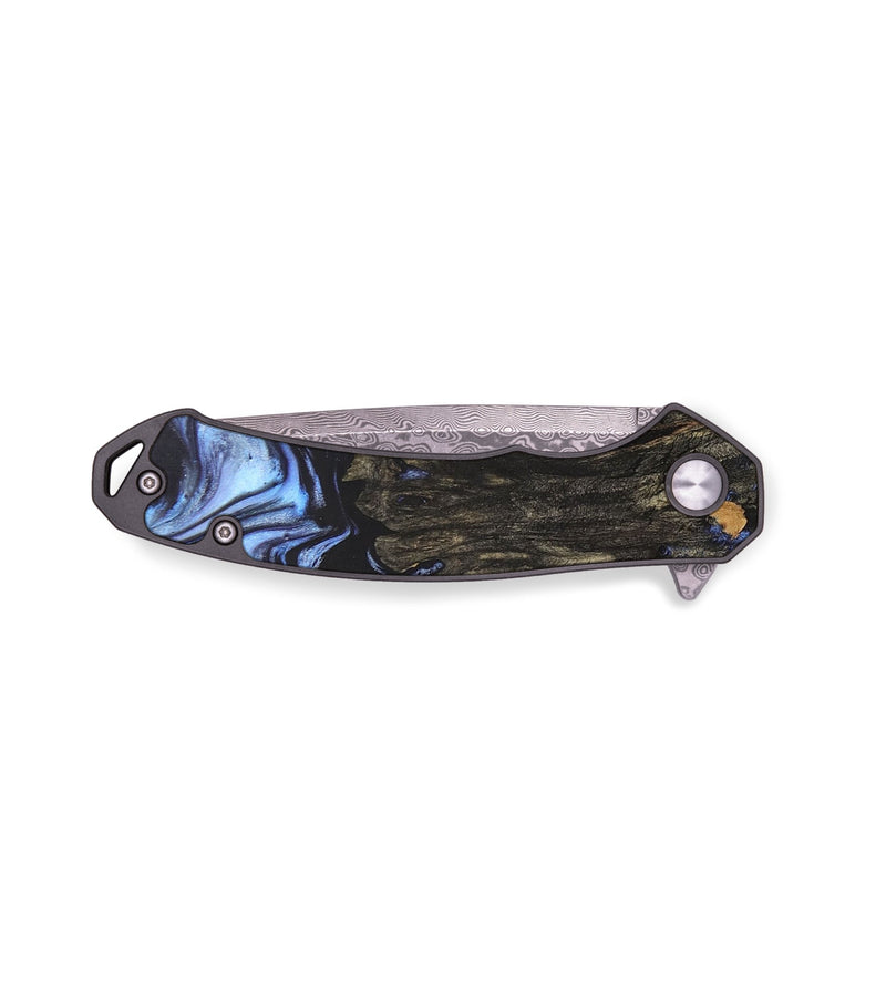 EDC Wood+Resin Pocket Knife - Roland (Blue, 681296)