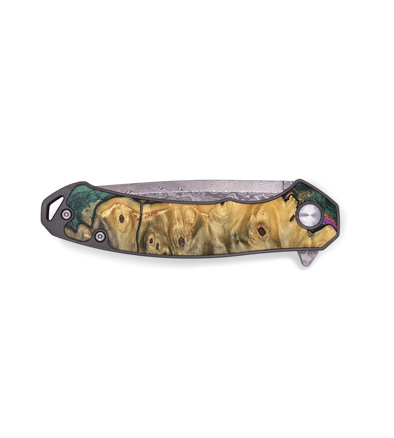 EDC Wood+Resin Pocket Knife - Paisley (Green, 681305)