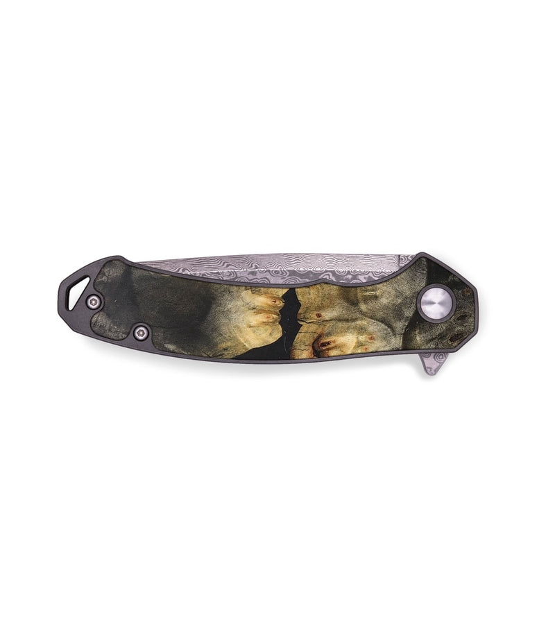 EDC Wood+Resin Pocket Knife - Frankie (Pure Black, 681309)