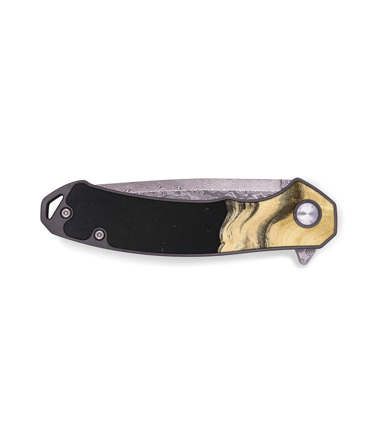 EDC Wood+Resin Pocket Knife - Mario (Pure Black, 681311)