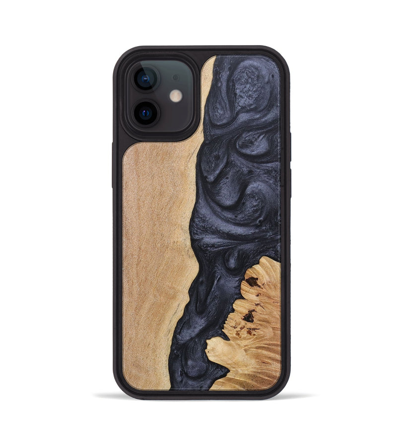 iPhone 12 Wood+Resin Phone Case - Cara (Pure Black, 681712)