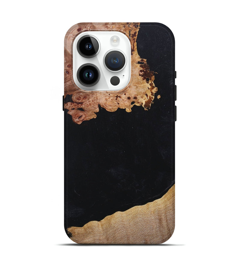 iPhone 15 Pro Wood+Resin Live Edge Phone Case - Earl (Pure Black, 681832)