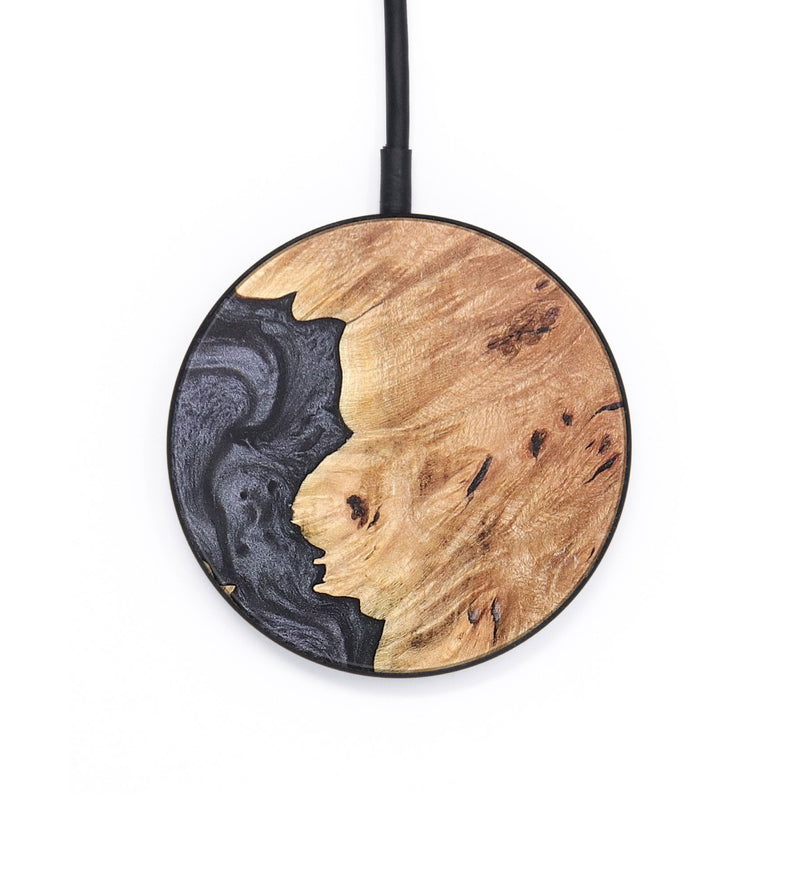 Circle Wood+Resin Wireless Charger - Christine (Pure Black, 681892)