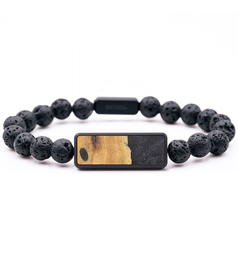 Lava Bead Wood+Resin Bracelet - Mario (Pure Black, 681963)