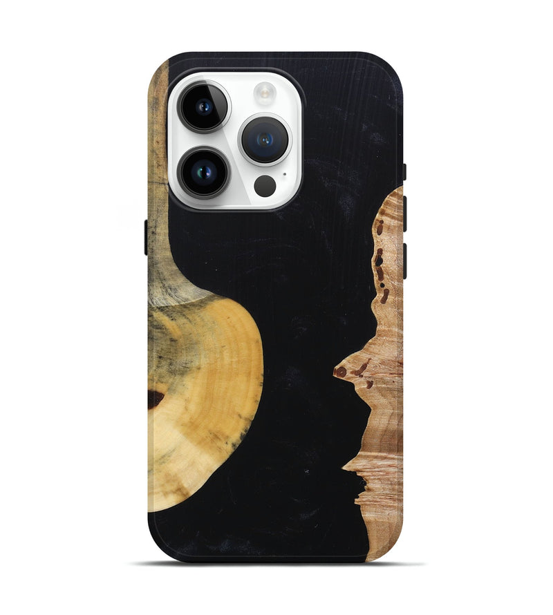 iPhone 15 Pro Wood+Resin Live Edge Phone Case - Jack (Pure Black, 682025)
