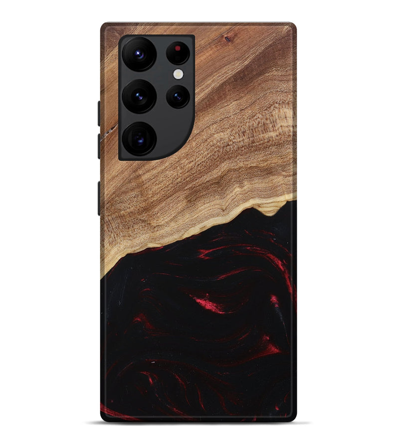 Galaxy S22 Ultra Wood+Resin Live Edge Phone Case - Kelsie (Red, 682036)