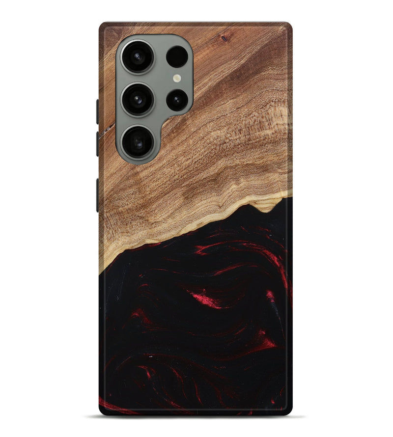 Galaxy S23 Ultra Wood+Resin Live Edge Phone Case - Kelsie (Red, 682036)