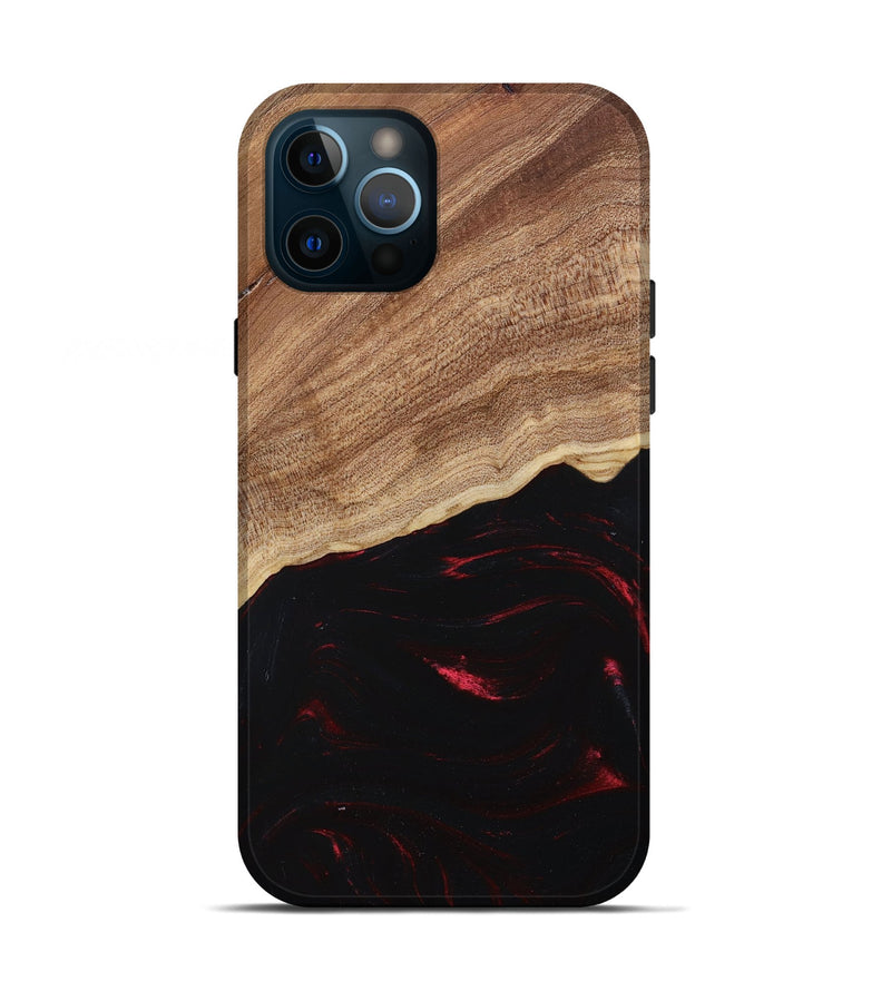 iPhone 12 Pro Wood+Resin Live Edge Phone Case - Kelsie (Red, 682036)