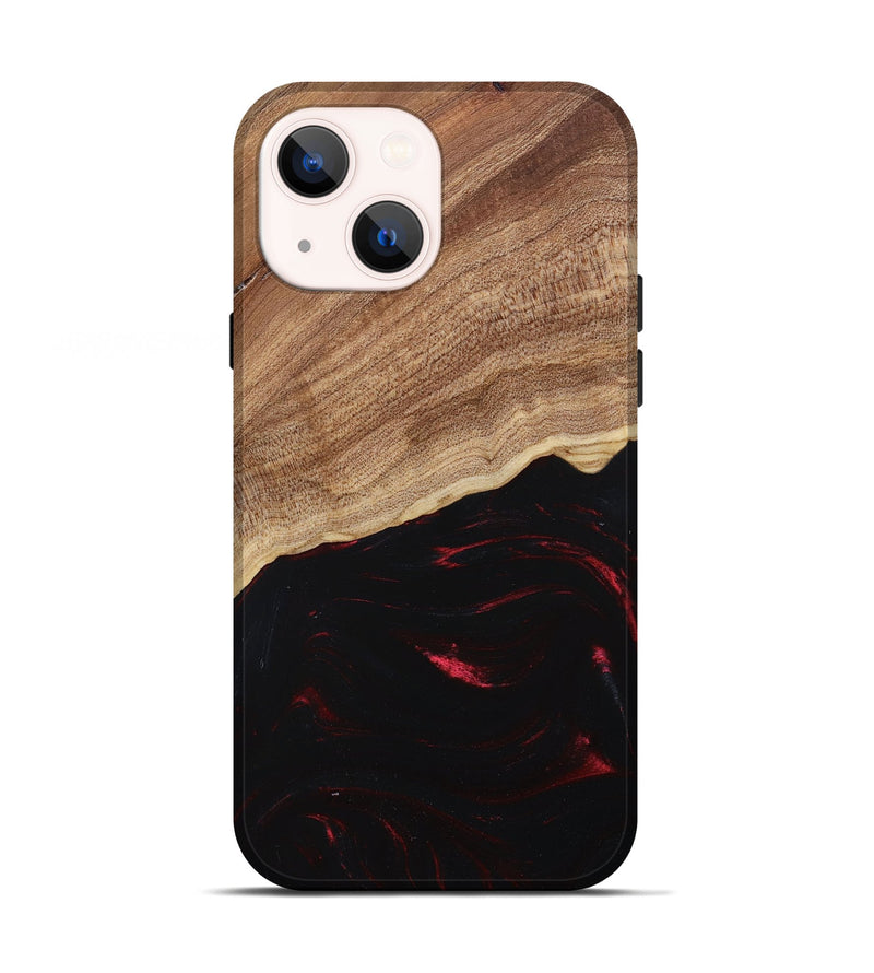 iPhone 13 Wood+Resin Live Edge Phone Case - Kelsie (Red, 682036)