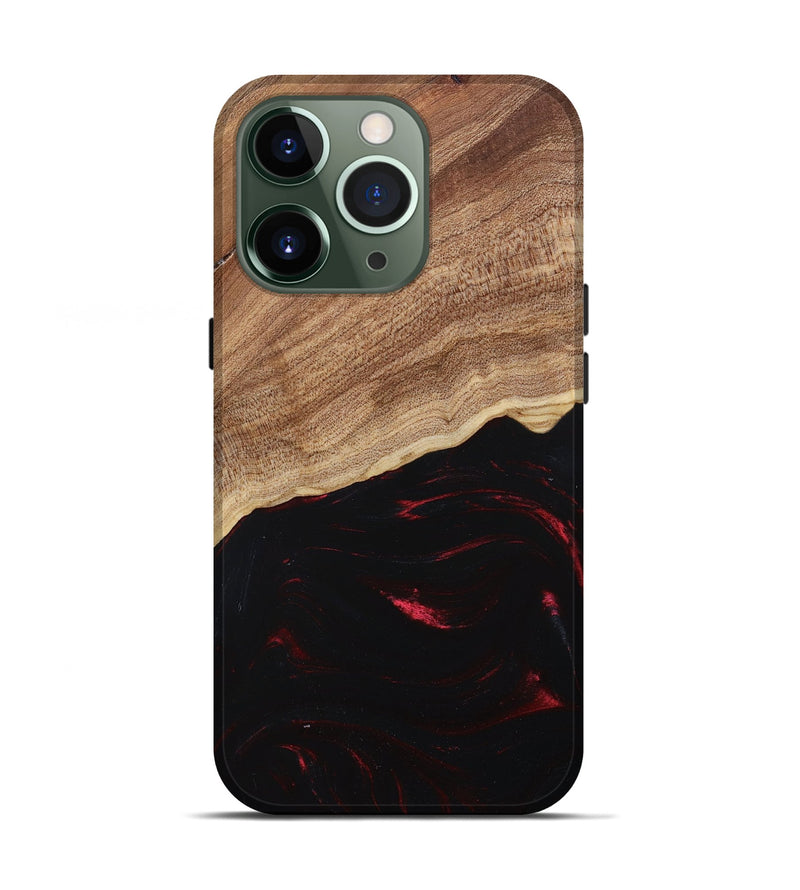 iPhone 13 Pro Wood+Resin Live Edge Phone Case - Kelsie (Red, 682036)