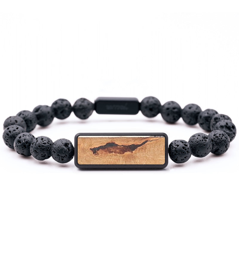 Lava Bead Wood+Resin Bracelet - Robbie (Wood Burl, 682185)