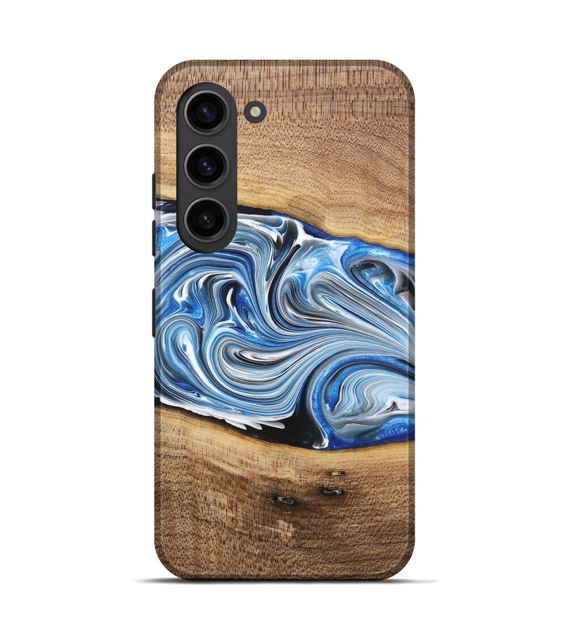 Galaxy S23 Wood+Resin Live Edge Phone Case - Martha (Blue, 682210)