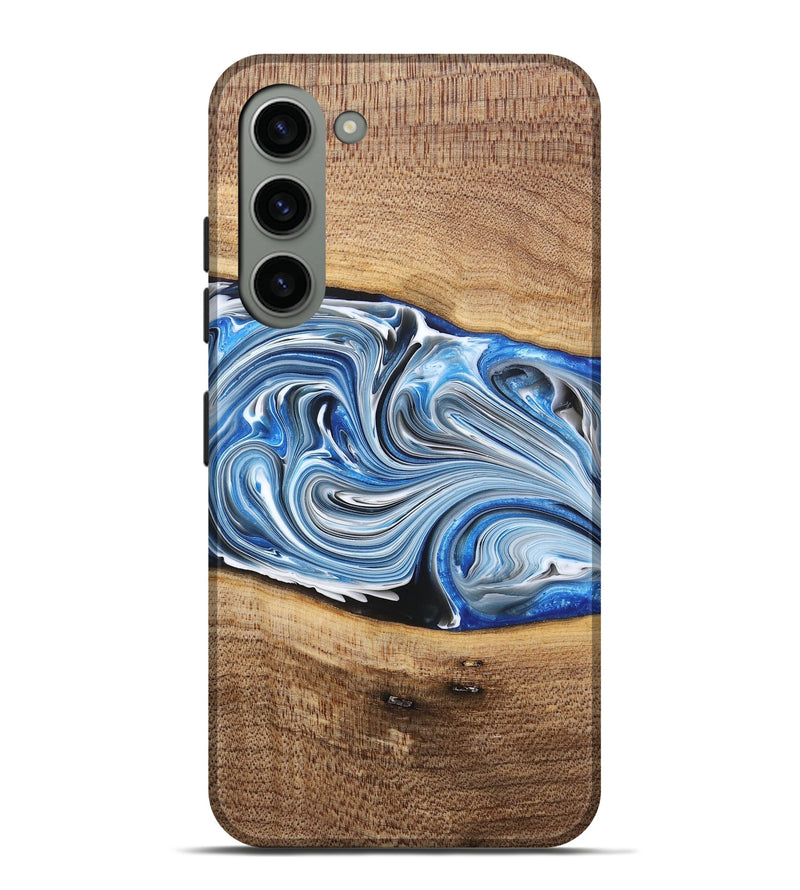 Galaxy S23 Plus Wood+Resin Live Edge Phone Case - Martha (Blue, 682210)