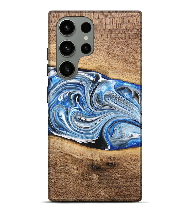 Galaxy S23 Ultra Wood+Resin Live Edge Phone Case - Martha (Blue, 682210)