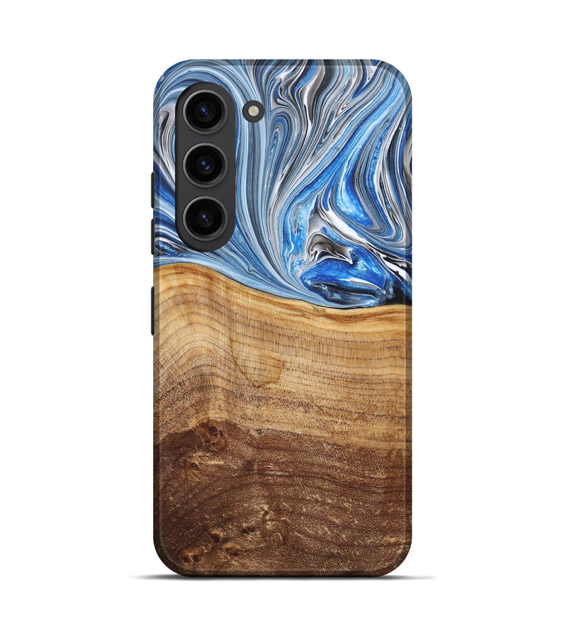 Galaxy S23 Wood+Resin Live Edge Phone Case - Bernice (Blue, 682211)