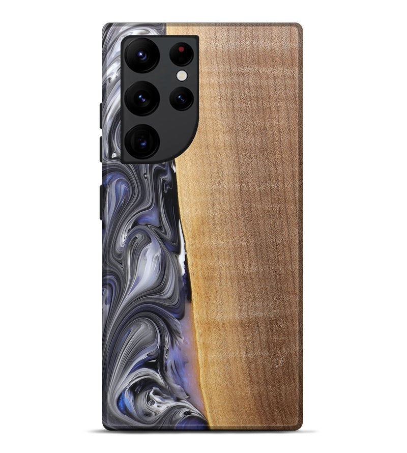 Galaxy S22 Ultra Wood+Resin Live Edge Phone Case - Karissa (Blue, 682219)