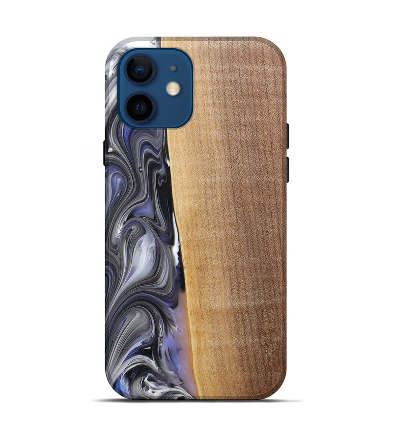 iPhone 12 Wood+Resin Live Edge Phone Case - Karissa (Blue, 682219)
