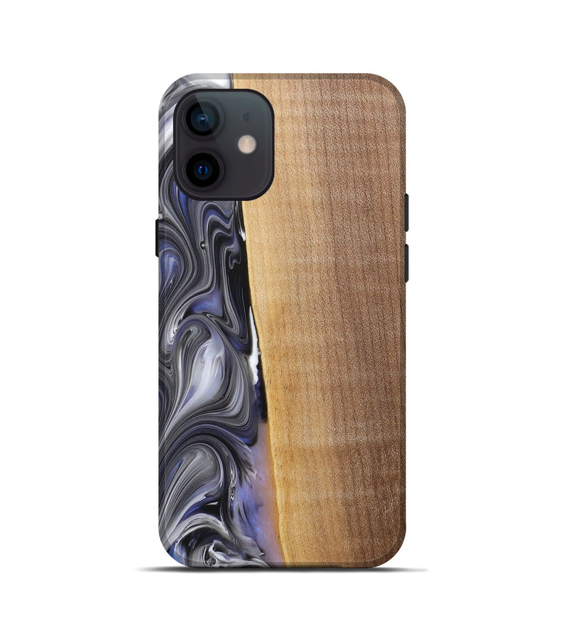 iPhone 12 mini Wood+Resin Live Edge Phone Case - Karissa (Blue, 682219)