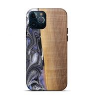 iPhone 12 Pro Wood+Resin Live Edge Phone Case - Karissa (Blue, 682219)