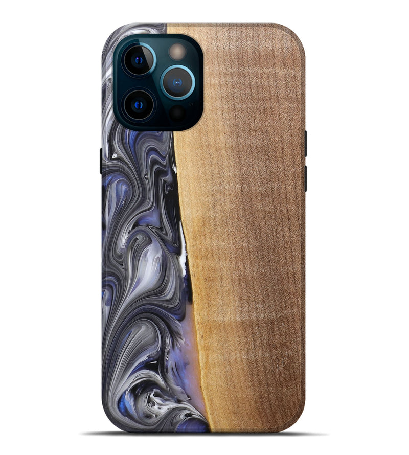 iPhone 12 Pro Max Wood+Resin Live Edge Phone Case - Karissa (Blue, 682219)