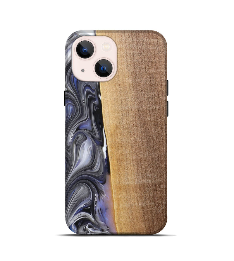 iPhone 13 mini Wood+Resin Live Edge Phone Case - Karissa (Blue, 682219)