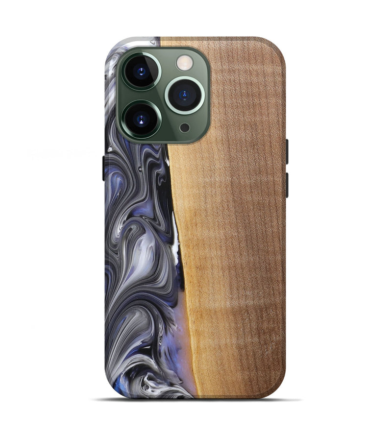 iPhone 13 Pro Wood+Resin Live Edge Phone Case - Karissa (Blue, 682219)