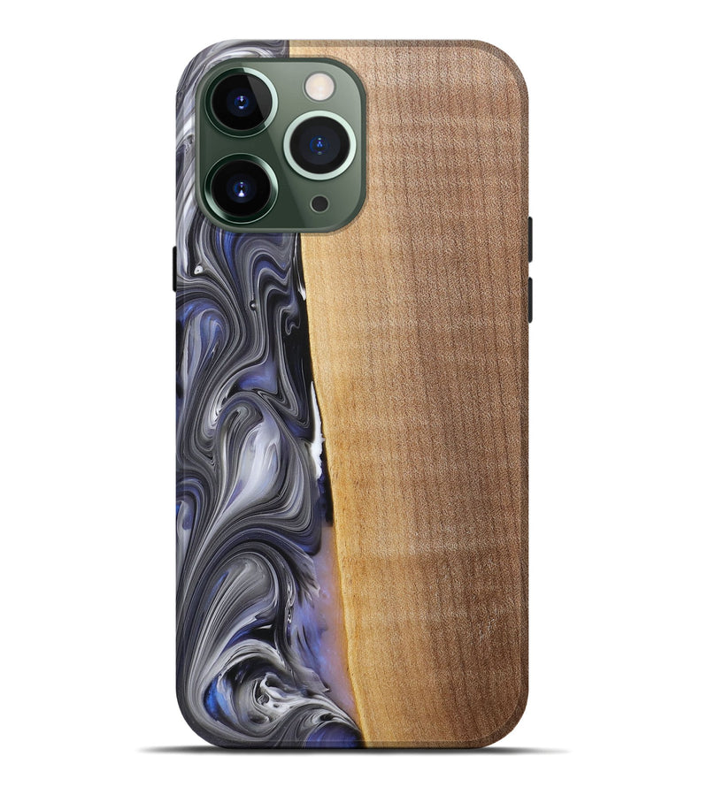 iPhone 13 Pro Max Wood+Resin Live Edge Phone Case - Karissa (Blue, 682219)