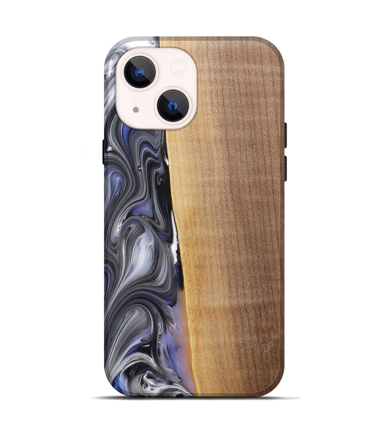 iPhone 14 Wood+Resin Live Edge Phone Case - Karissa (Blue, 682219)