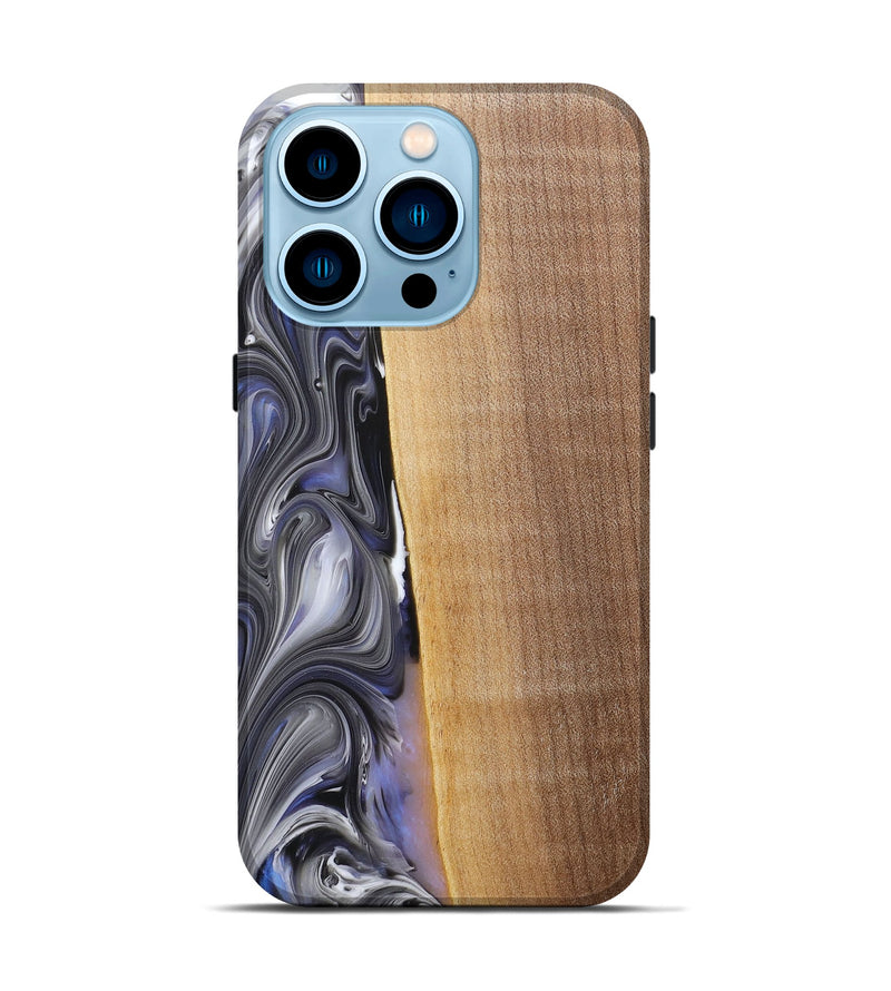 iPhone 14 Pro Wood+Resin Live Edge Phone Case - Karissa (Blue, 682219)