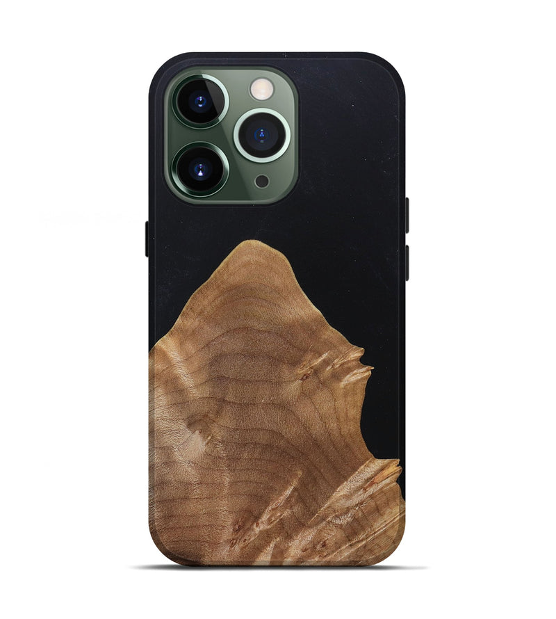iPhone 13 Pro Wood+Resin Live Edge Phone Case - Gia (Pure Black, 682222)