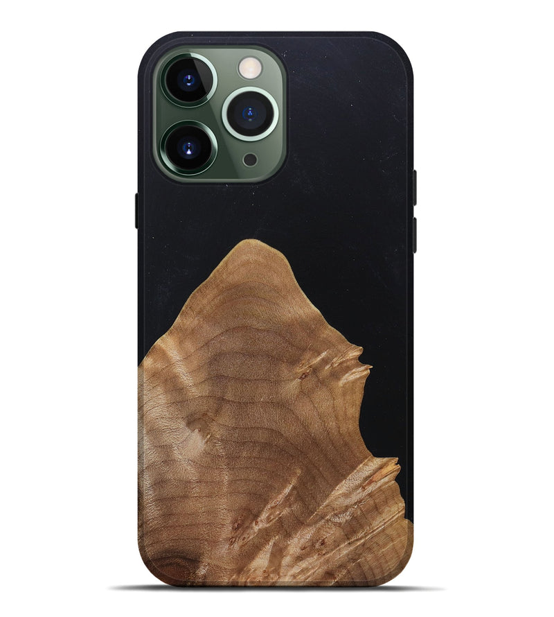iPhone 13 Pro Max Wood+Resin Live Edge Phone Case - Gia (Pure Black, 682222)