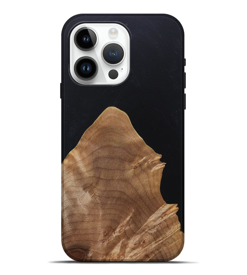 iPhone 15 Pro Max Wood+Resin Live Edge Phone Case - Gia (Pure Black, 682222)