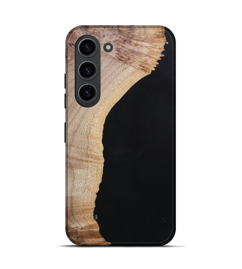 Galaxy S23 Wood+Resin Live Edge Phone Case - Jacqueline (Pure Black, 682223)