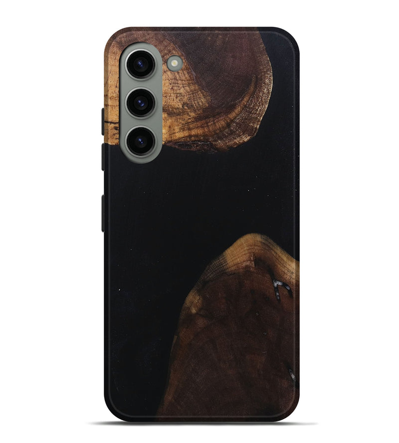 Galaxy S23 Plus Wood+Resin Live Edge Phone Case - Kathleen (Pure Black, 682226)
