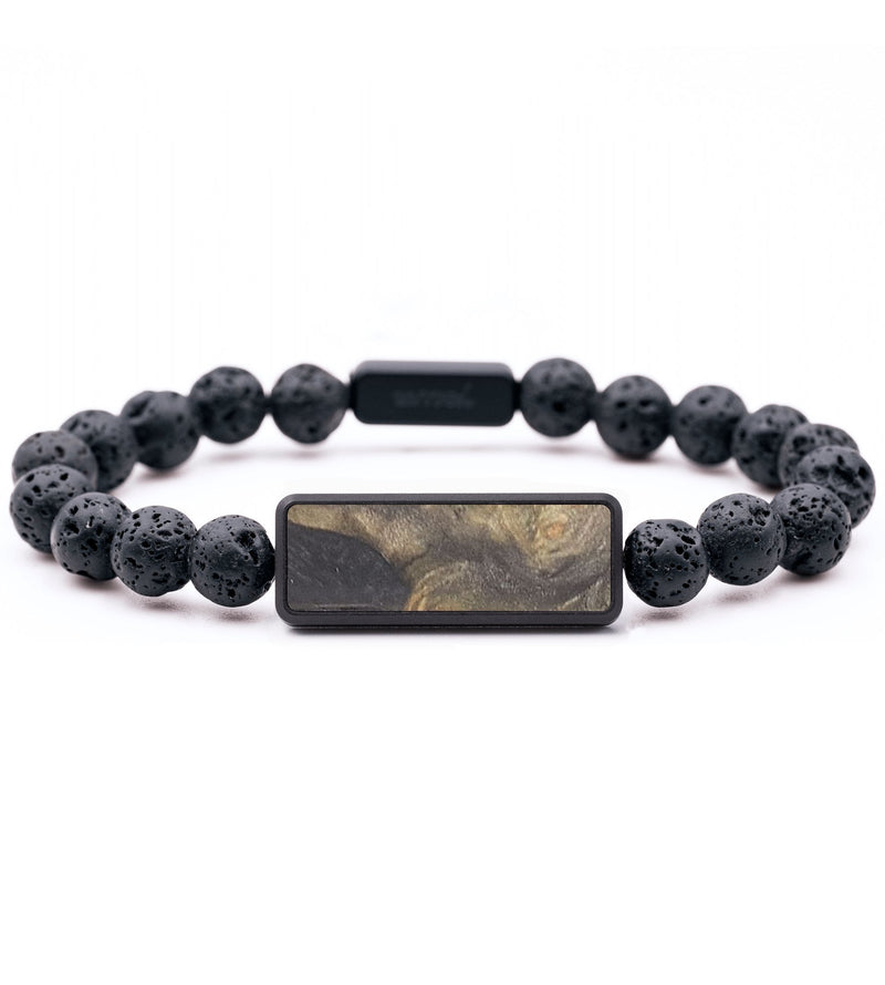 Lava Bead Wood+Resin Bracelet - Lorene (Pure Black, 682329)