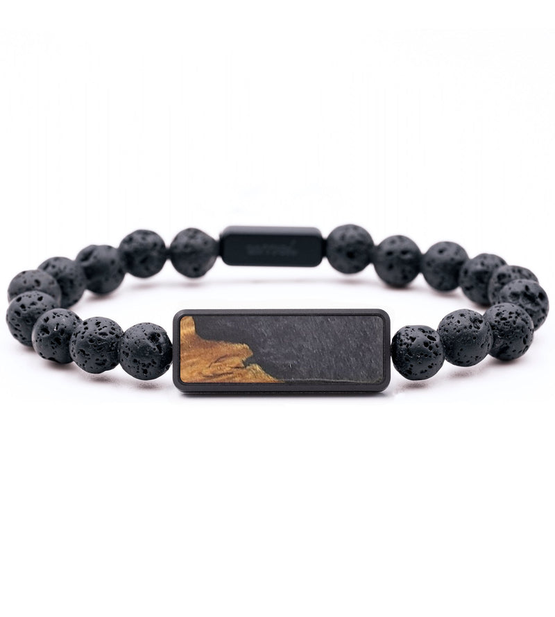 Lava Bead Wood+Resin Bracelet - Wilbur (Pure Black, 682330)