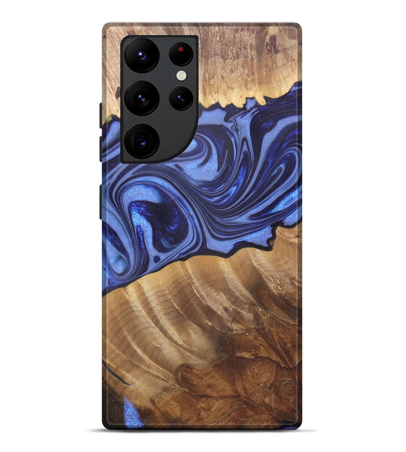 Galaxy S22 Ultra Wood+Resin Live Edge Phone Case - Emanuel (Blue, 682467)