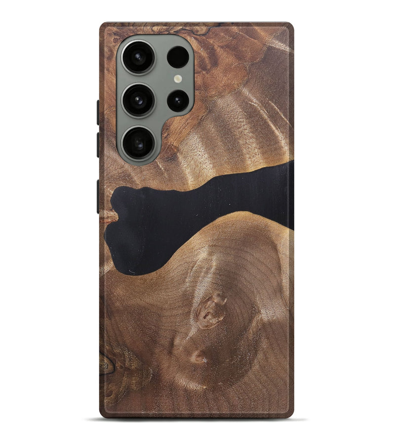 Galaxy S23 Ultra Wood+Resin Live Edge Phone Case - Solomon (Pure Black, 682479)