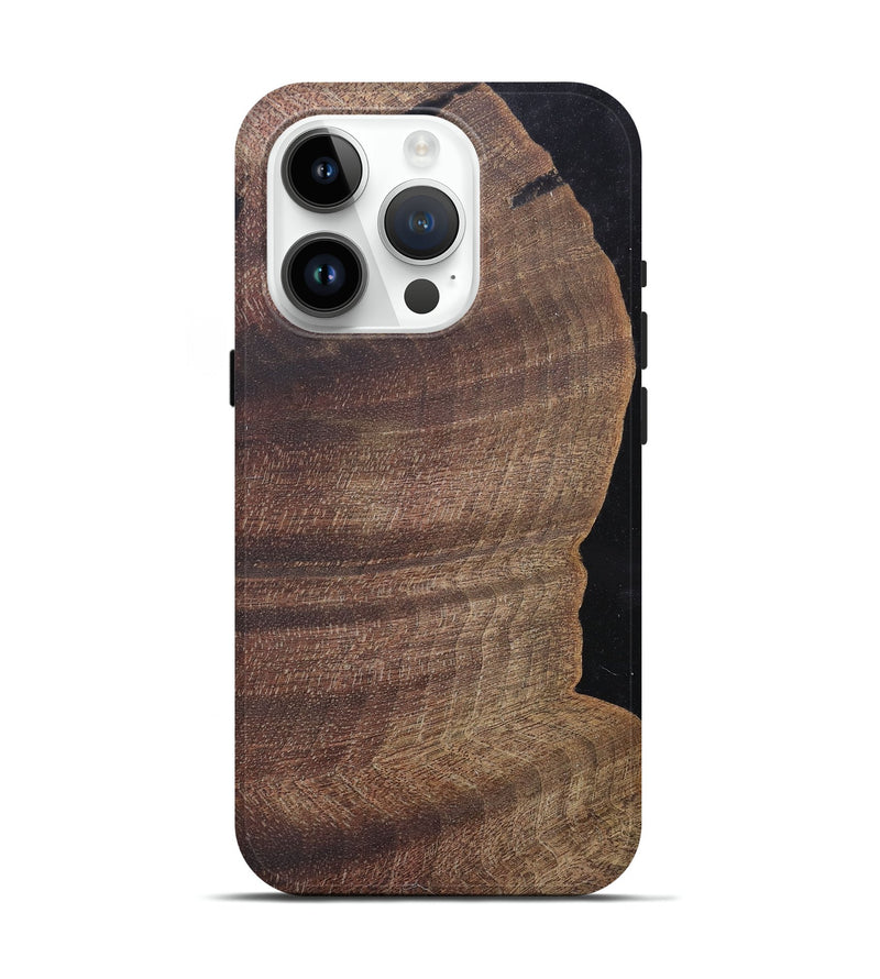 iPhone 15 Pro Wood+Resin Live Edge Phone Case - Sofia (Pure Black, 682507)