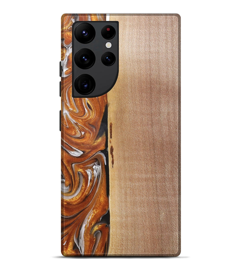 Galaxy S22 Ultra Wood+Resin Live Edge Phone Case - Chase (Black & White, 682526)