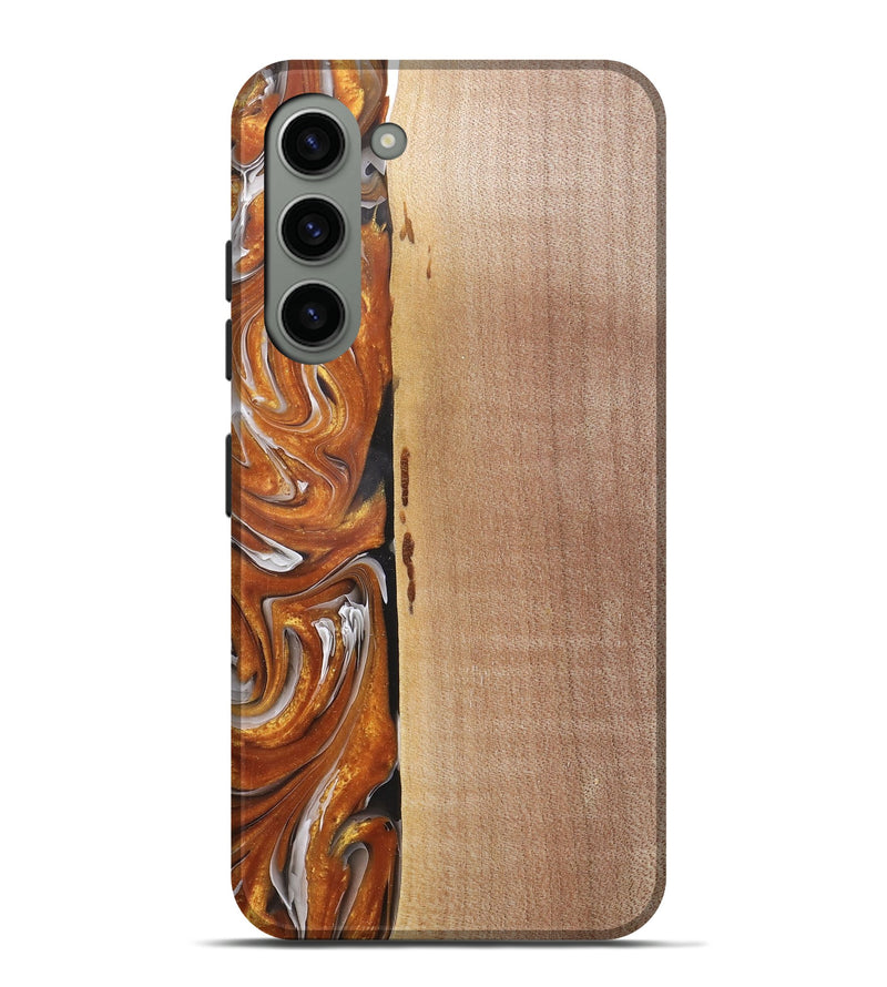 Galaxy S23 Plus Wood+Resin Live Edge Phone Case - Chase (Black & White, 682526)
