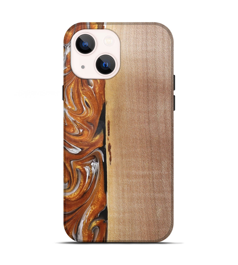 iPhone 13 Wood+Resin Live Edge Phone Case - Chase (Black & White, 682526)