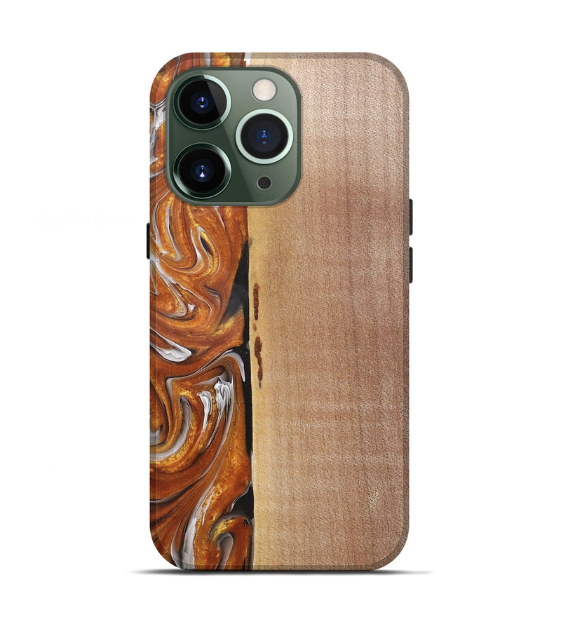 iPhone 13 Pro Wood+Resin Live Edge Phone Case - Chase (Black & White, 682526)