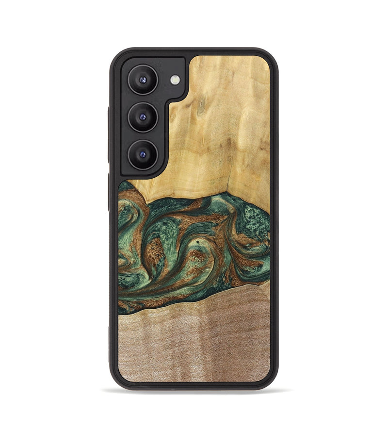Galaxy S23 Wood+Resin Phone Case - Karina (Green, 682676)