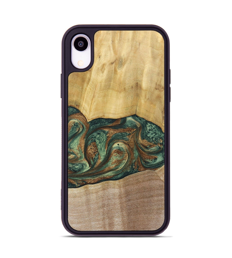 iPhone Xr Wood+Resin Phone Case - Karina (Green, 682676)