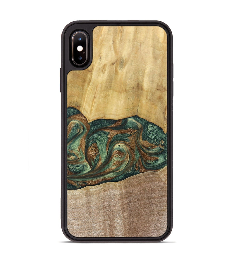 iPhone Xs Max Wood+Resin Phone Case - Karina (Green, 682676)